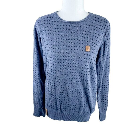 Naketano Dusty Navy Polka Dot Crew Neck Pull Over Sweater sz M - Picture 1 of 13
